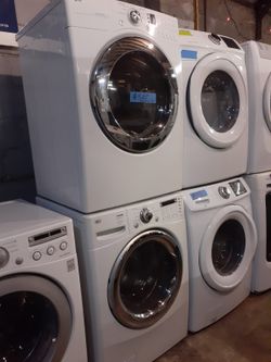 LG front load washer and dryer set working perfectly with 4 months warranty