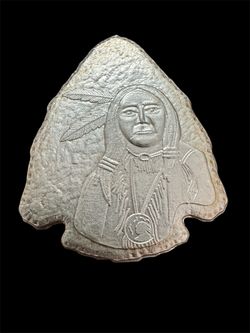 1 Troy Oz. Arrowhead .999 Fine Silver Native American Image