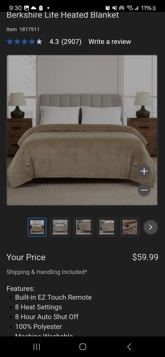 ***Heating Blanket 50% Off New In Box***