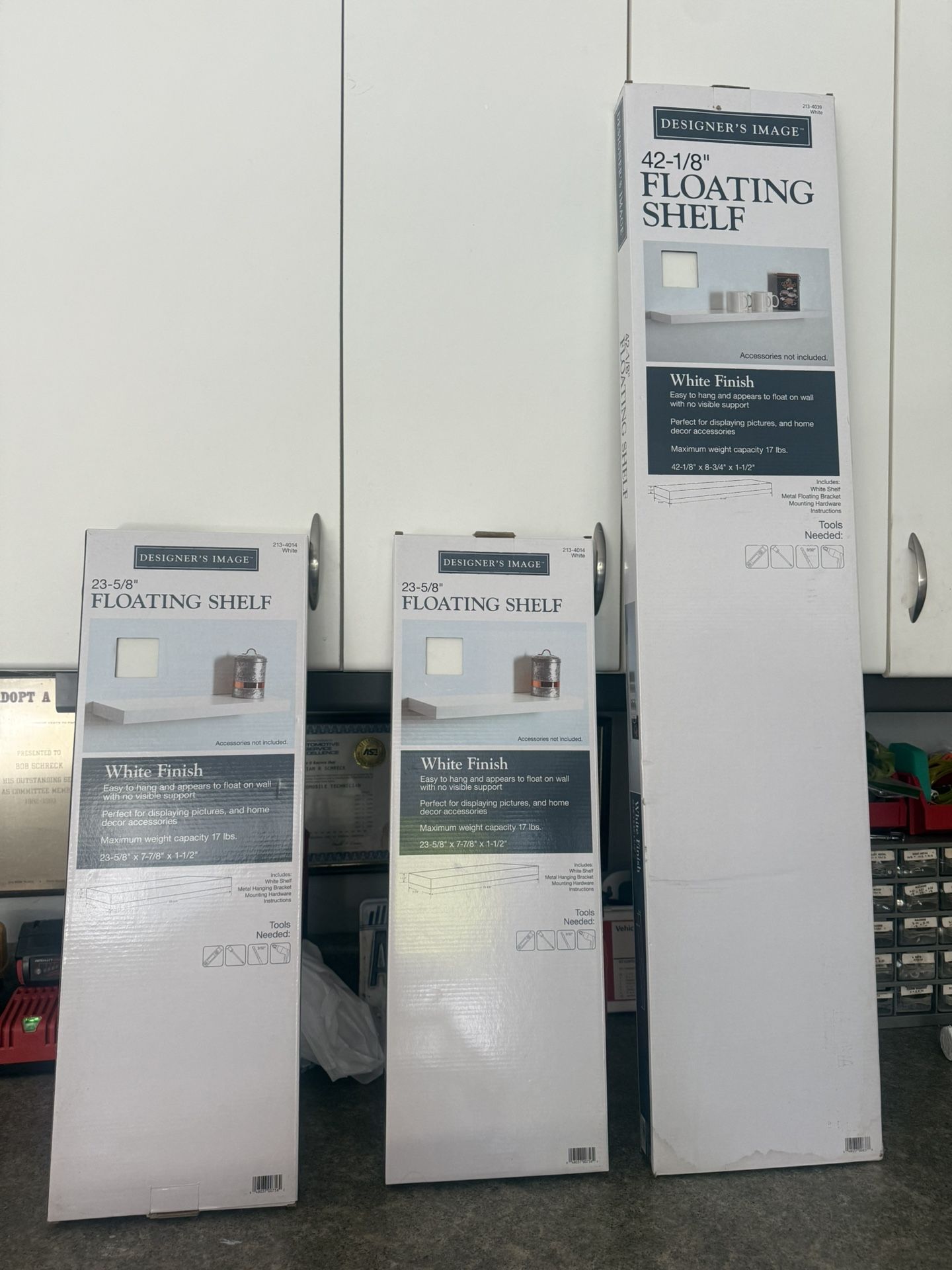 3 White Shelves Brand New In Boxes