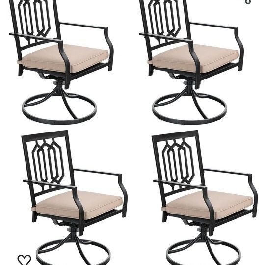 Sophia & William Outdoor Metal Swivel Chairs Set of 4 Patio Dining Rocker Chair with Cushion Furnitu