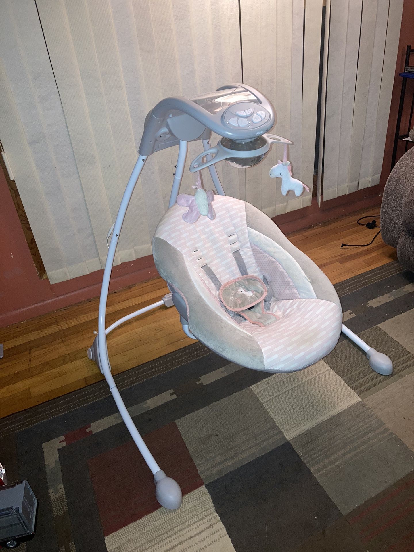 Ingenuity InLighten Cradling Swing Flora The Unicorn