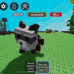 Grow A Garden 1x Racoon