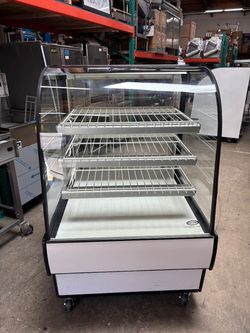 31" Non-Refrigerated Dry Bakery Case Curved Glass Display Federal CGD3148 On Wheels #5285