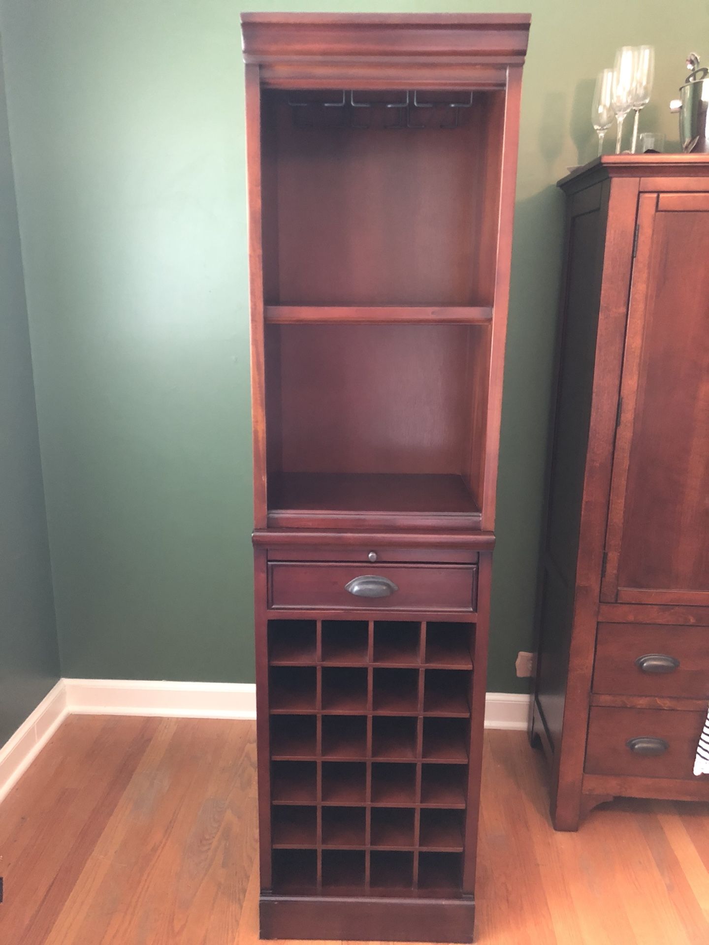 Pottery Barn modular bar with wine grid tower