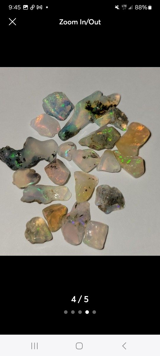 20pcs Natural Ethiopian Fire Opal Rough Polished Gemstones 5-12mm 