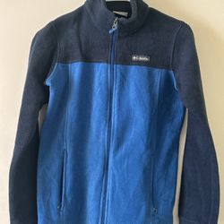 Columbia Zip Up Fleece Jacket Light And navy Blue 