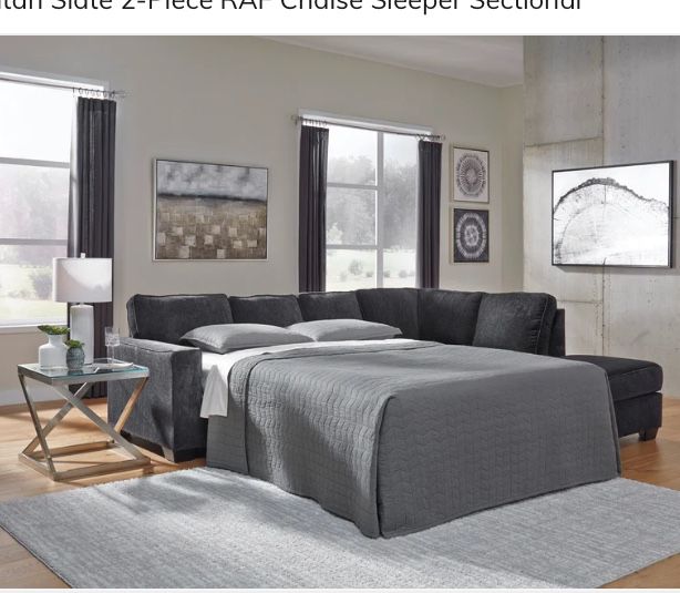 Altari Slate 2-Piece RAF Chaise Sleeper Sectional