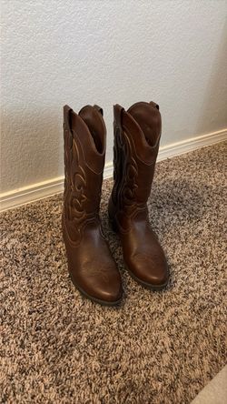 Brown Leather Western Cowboy Boots