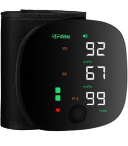 Wrist Blood Pressure, Rechargeable Monitors for Home Use with Digital Large Display, Voice Broadcast, Blood Pressure Machine, Carrying Case