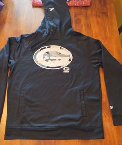 Men's Large Green Bay Packers Black Hoodie Sweatshirt NFL Apparel New Era Camouflage Logo