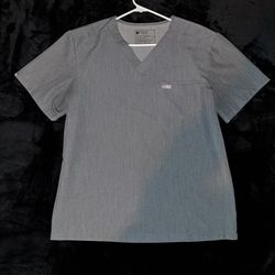 Figs Graphite Mens Large V-Neck Scrub Top (Color Code #2727)
