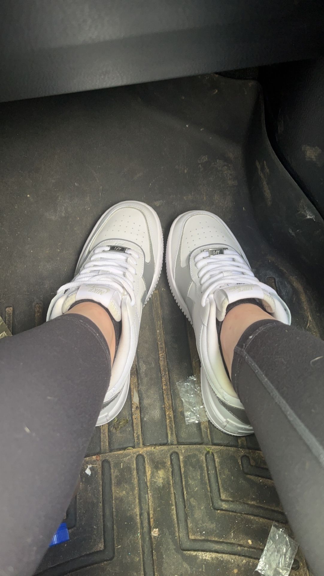 white and silver airforce 1s.