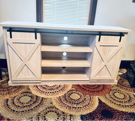 Farmhouse Sliding Barn Door TV Stand