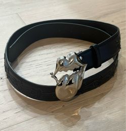 Chrome Hearts Rolling Stones Buckle Black Patch Belt