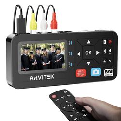 VHS to Digital Converter w/3" Screen, Video to Digital DVD Converter Machine w/Remote, HDMI Loop Out, Record Video/Audio from VHS, VCR, DVR, AV, RCA, 