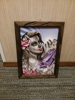 Mexican Day of the Dead Catrina Print Poster Framed Painting