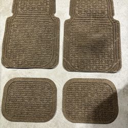 LLBean Waterhog Car Floor Mats 4 Piece Set (Grey And Khaki)