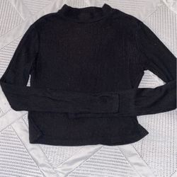 Black Crop Top Long Sleeve Size:Small 
