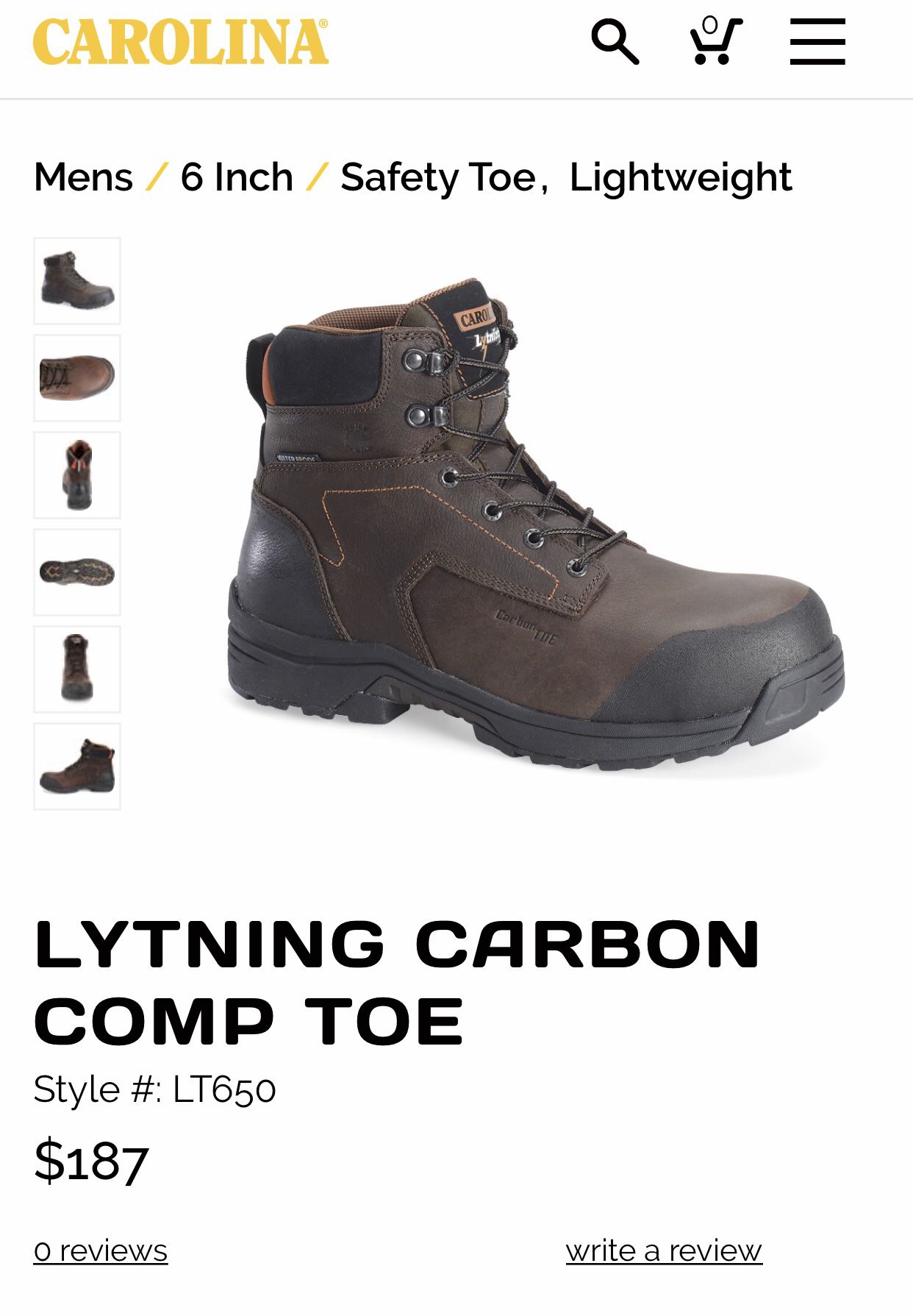Carolina Boots: Men’s Brown LT650 Composite Toes