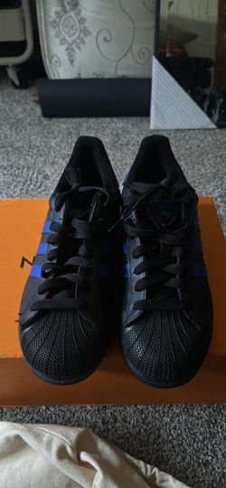 Adidas Originals Superstar II men's sneakers in a core black and blue Size 10