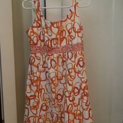 Orange 60s Mod Style Summer Dress