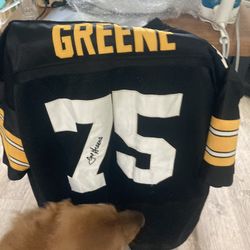 Authentic Autographed Mean Joe Greene Pittsburgh Steelers Jersey 