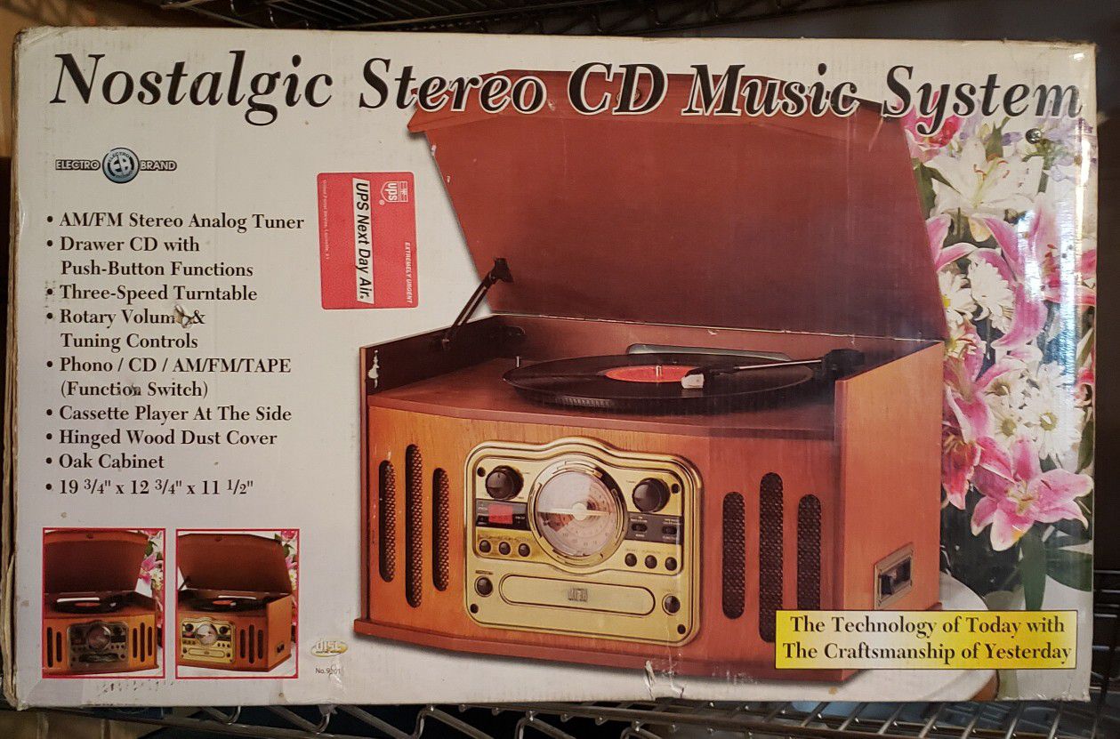 Nostalgic Stereo CD Music System,  New In Box