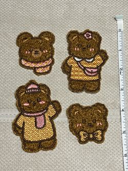 Bear peel and stick patches