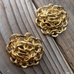 ERWIN PEARL Vintage Women’s Gold Plated Statement Jewelry Clip On Earrings