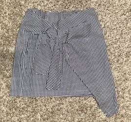 Blue and White Asymmetrical Skirt