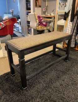 Upholstered Wooden bar bench with nailhead trim