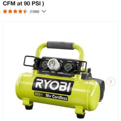 Ryobi 18v 1 Gal. Air Compressor 
