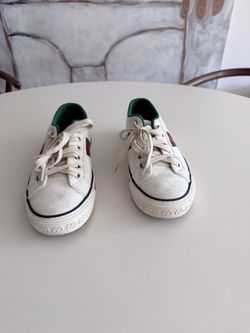 Authentic Gucci Tennis 1977 Low-Top Sneakers – White Monogram Canvas