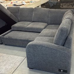 Sleeper Sectional Available In Gray Only