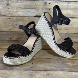 VERONICA BEARD Reema Espadrille Women’s Sandal leather Strap Size 10 (EU 40.5)