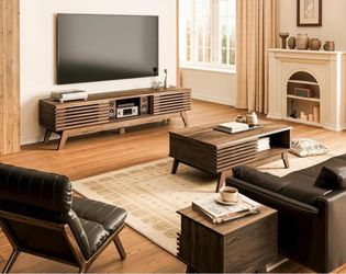 Brand New 70.8” Mid-Century TV Stand – Walnut