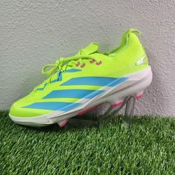 Size 13.5 Adidas Adizero Electric+ 2.0 Lime/Pink TPU Baseball Cleat JI1476 Men