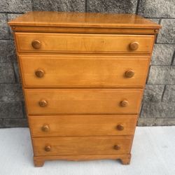 TFI maple 5 drawer highboy chest