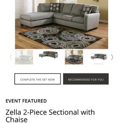 2 Piece Sectional - Grey