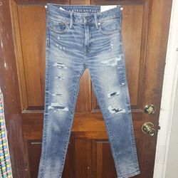 American Eagle Airflex 360 Skinny Jeans Size 30/30 Faded Ways