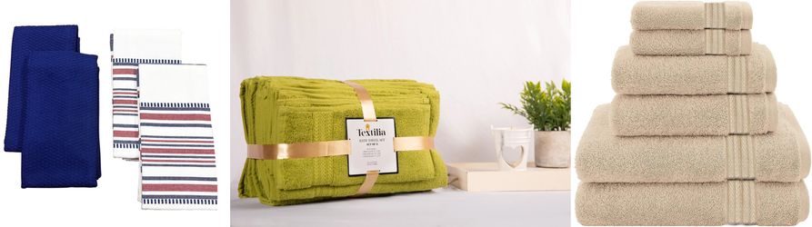 Wholesale Lot – 300 Textilia Towel & Dishcloth Sets, New
