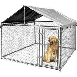 79Inch Heavy Duty Dog Crate with Pointed Roof, Indestructible Large Kennel Indoor&Outdoor, Removable Trays, Chew Proof Cage for High Anxiety Dogs, Rab