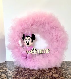 Minnie Tulle Wreath Pink