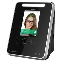 ANVIZ Time Clocks for Employees Small Business - Forever Free Cloud Software - FacePass 7 Pro Biometric Clock in and Out Machine - Support Door Access