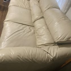 Leather White Sofa 