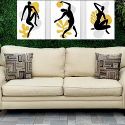 (Free Delivery 🚚) Beige Yellow Couch