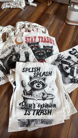 27 bulk brand new raccoon totes