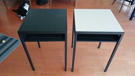 TWO...Ikea NYBODA side tables.
