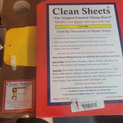 Clean Sheets - the easy and convenient way to mix epoxies, body filler, fiberglass, plastics, gel, Putty, and touch-up paint

